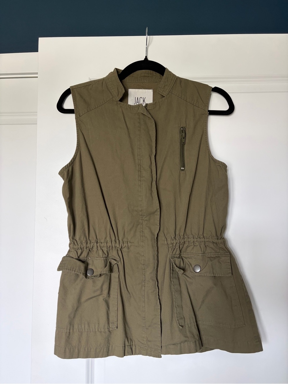 Jack by BB Dakota Olive Utility Sleeveless Vest
